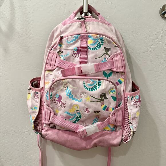 Pottery Barn Kids Pink Mermaids Mackenzie Large Backpack - Picture 1 of 10